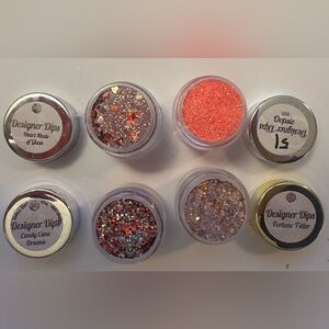CN Designer Dip Nail Powder lot Glitter Fortune Teller Red Orange Heart Made